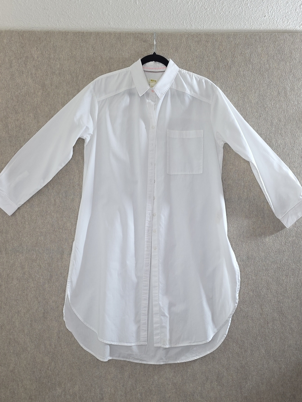 Maeve by Anthropologie White Longline Button Up Shirt Dress 100% Cotton. - Picture 3 of 14
